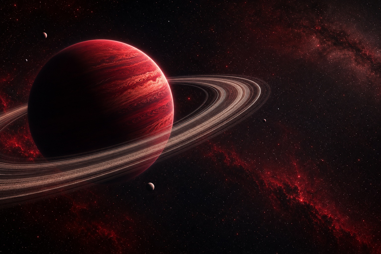 Preview for Crimson Ringed Planet Space Background