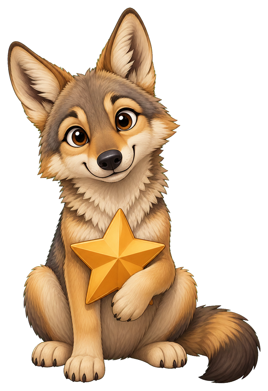 Preview for Coyote With Star Sticker