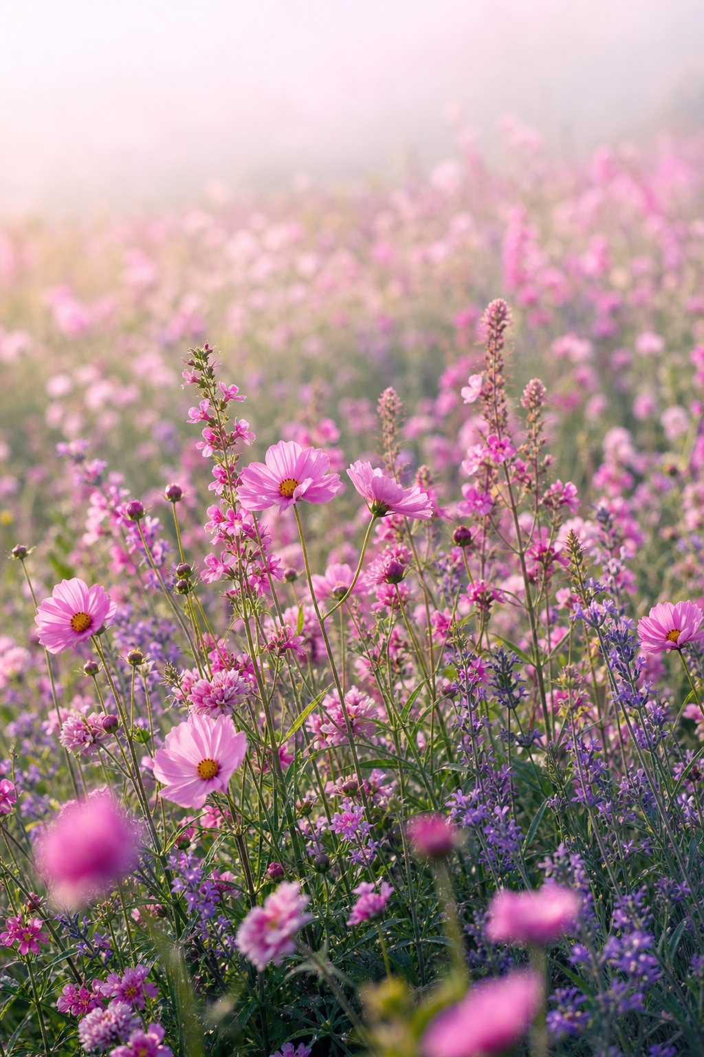 Preview for Vertical Pink Wildflower Meadow Background