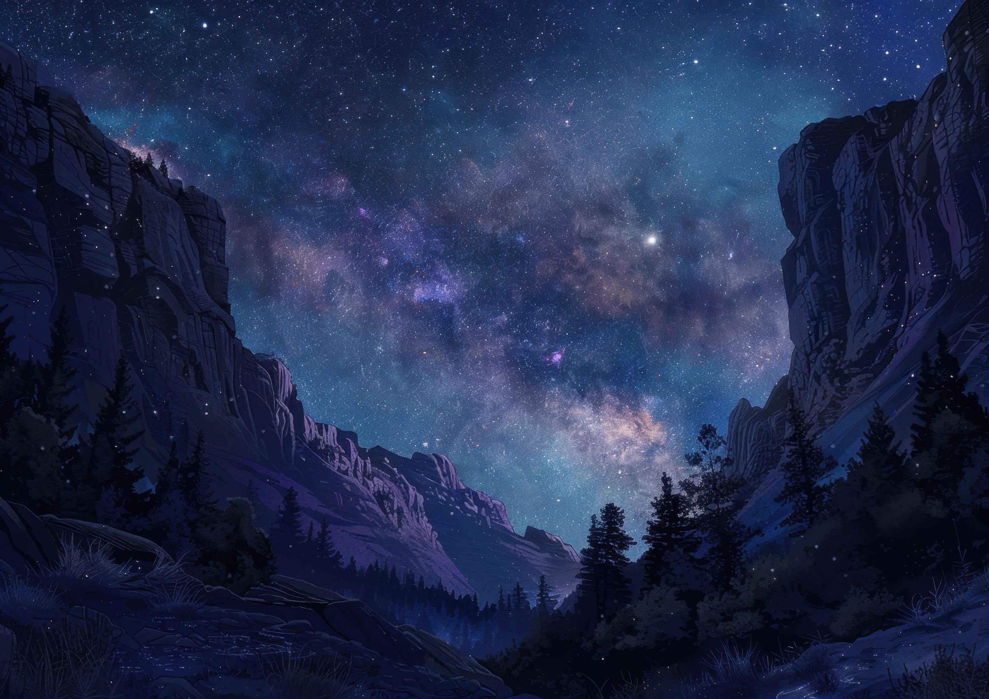 Preview for Night-sky-valley-mountains-astrophotography-photo-background-fe4e6