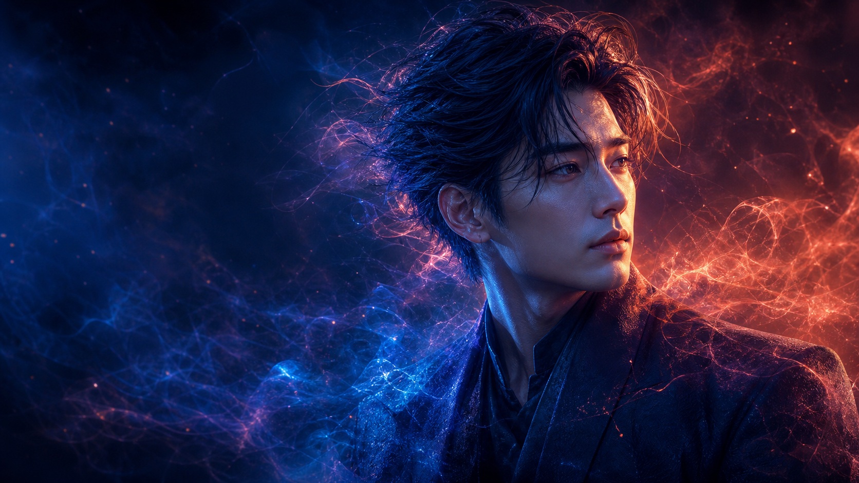 Preview for Cobalt Windblown Portrait Background