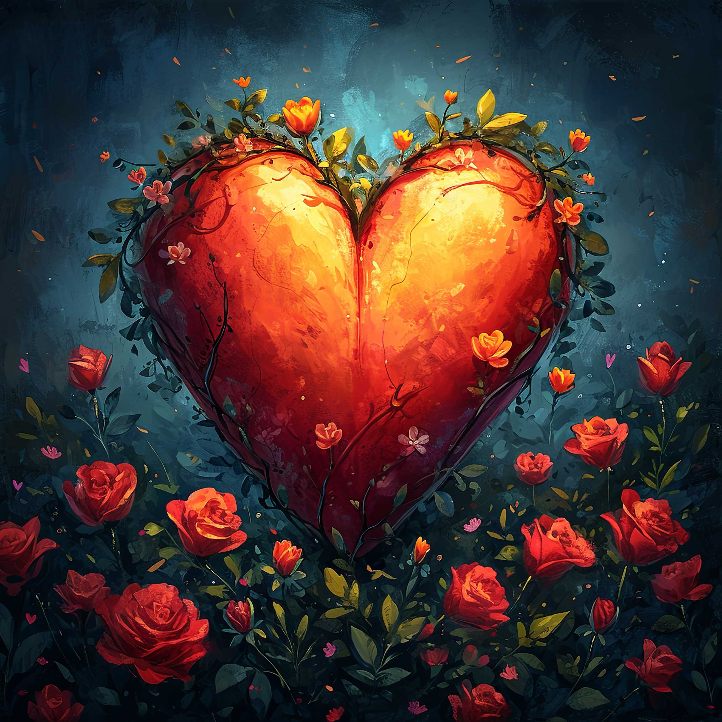 Preview for Heart-among-roses-love-background-53941