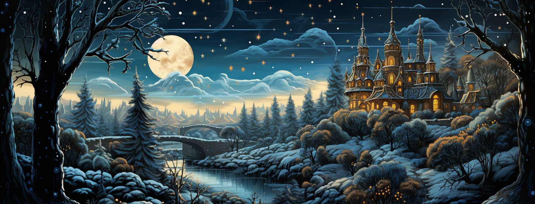 Preview for Winter-castle-landscape-christmas-cover-background-e16bd