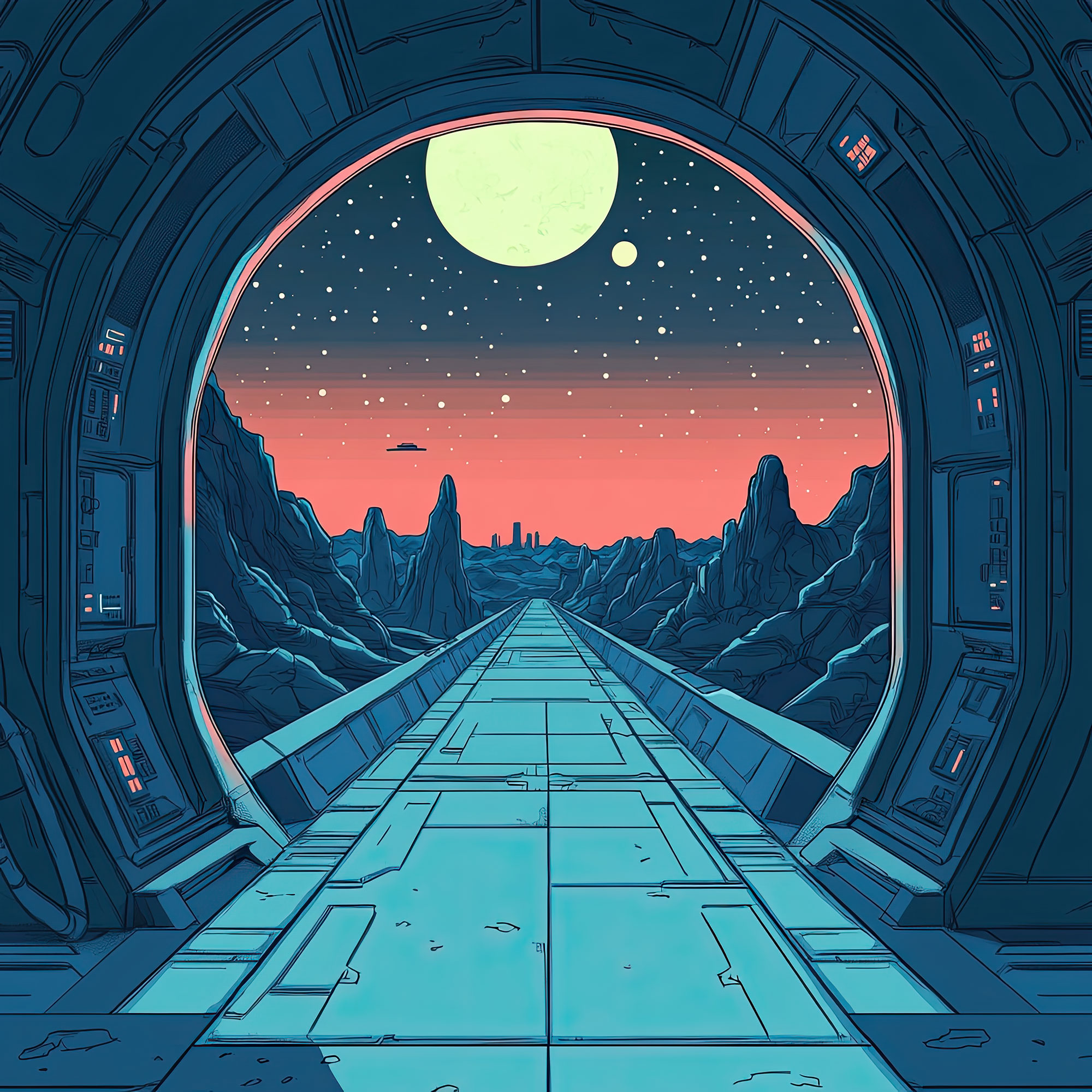 Preview for Futuristic-spacewalk-illustration-sci-fi-backdrop-background-956d7