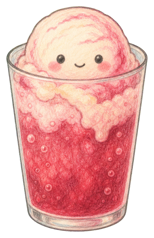 Preview for Cherry Cola Float Sticker In Plain Glass