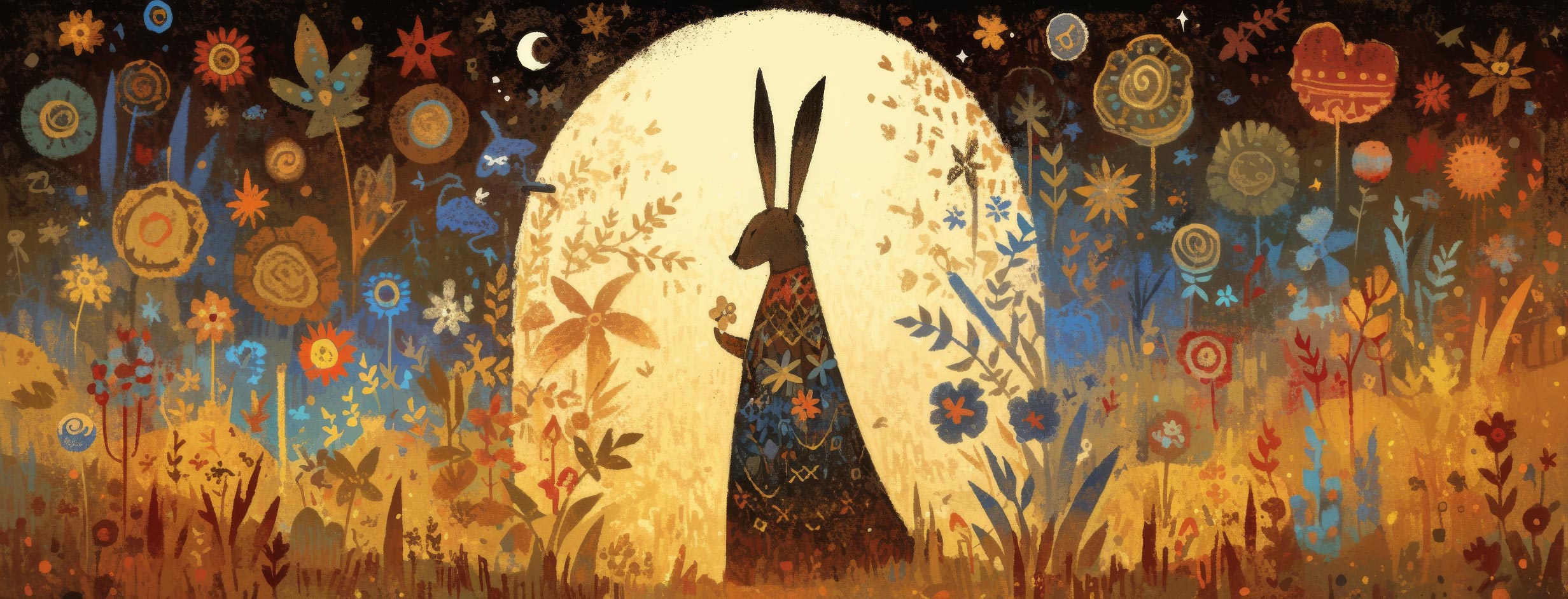 Preview for Whimsical-rabbit-floral-landscape-easter-facebook-background-be58b