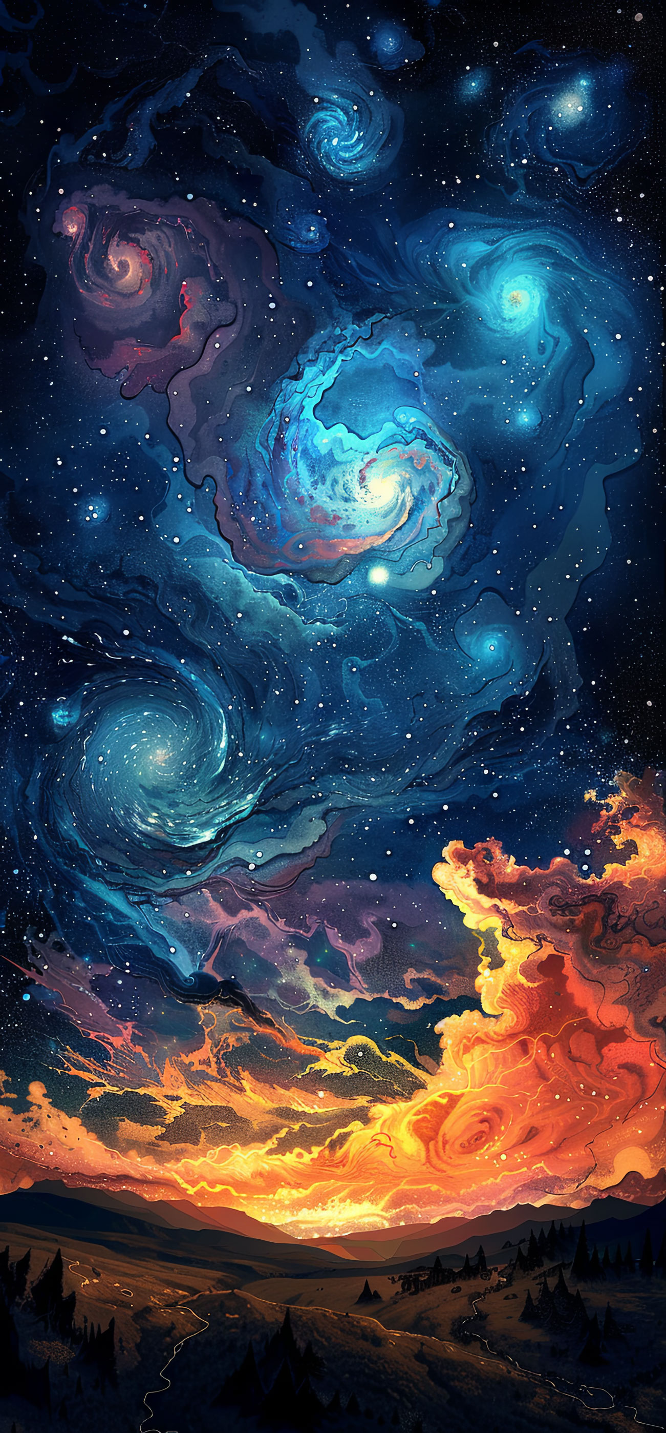 Preview for Cosmic-landscape-at-dusk-astrophotography-phone-background-1c55d