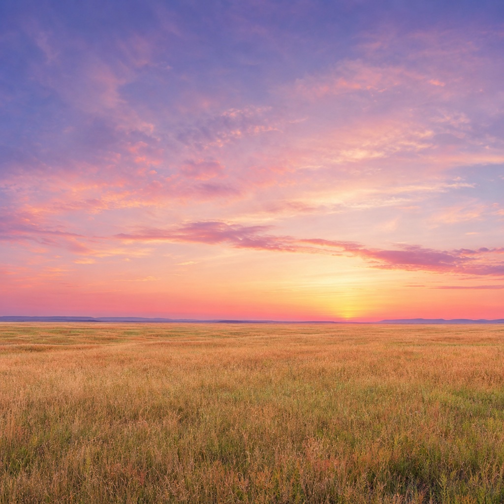 Preview for Pastel Grassland Sunset Stock Background