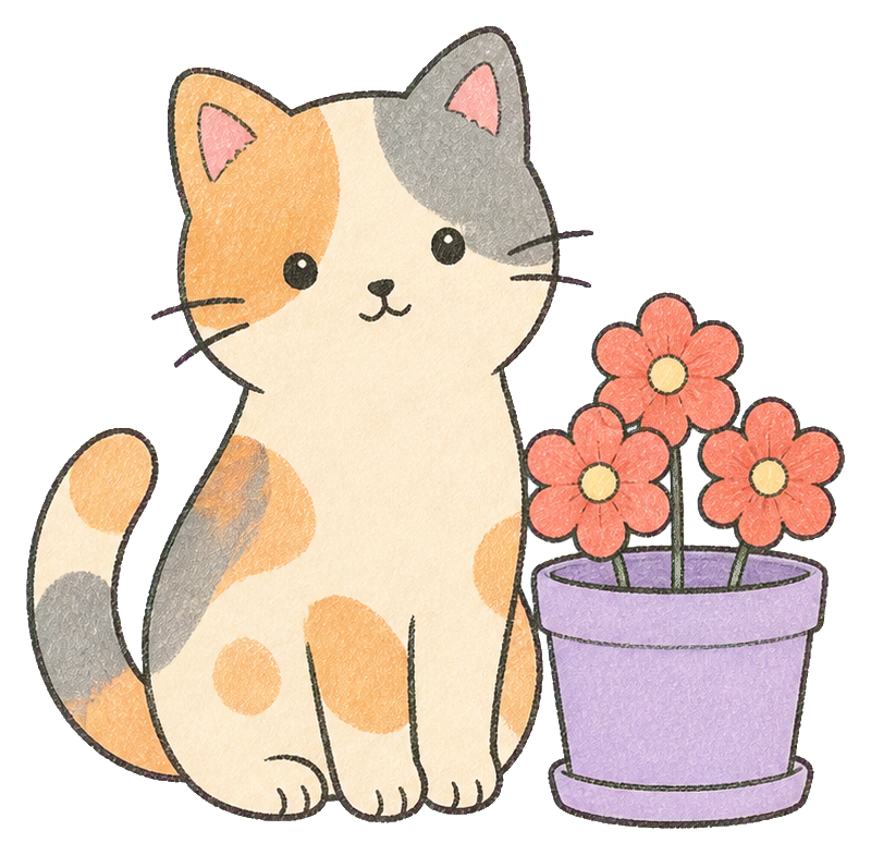 Preview for Cat With Flowerpot Sticker