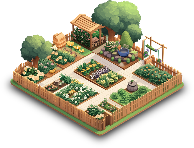 Preview for Isometric-garden-design-sticker-33c19