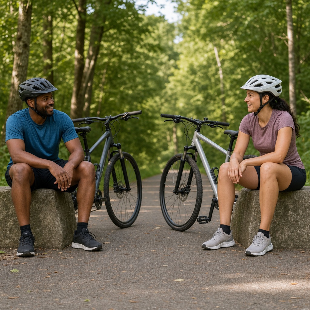 Preview for Friends Sitting With Bikes Background
