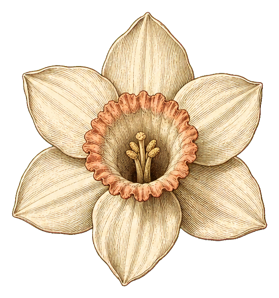 Preview for Vintage Ivory Poeticus Daffodil Sticker