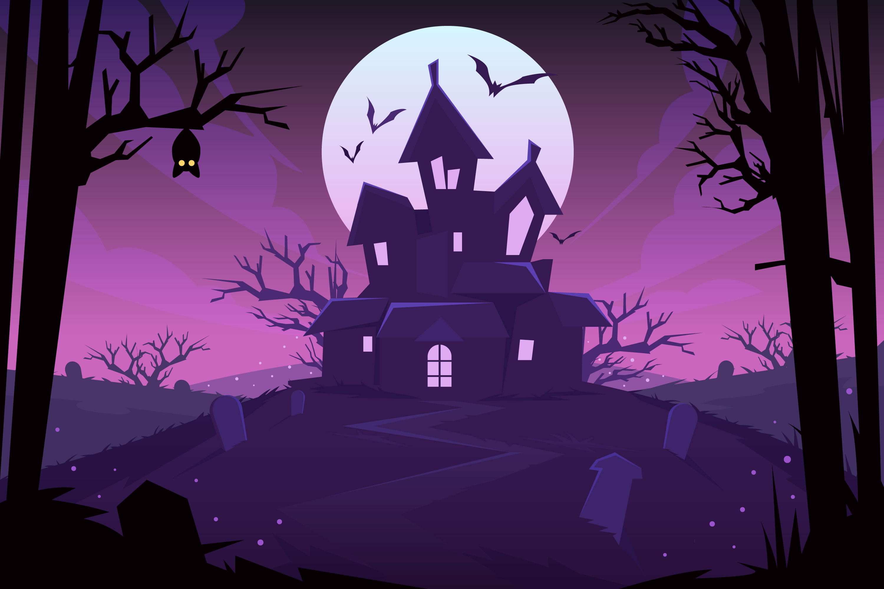 Preview for Spooky-mansion-illustration-halloween-background-5627d