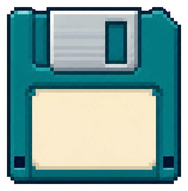 Preview for Teal Floppy Disk Sprite Sticker
