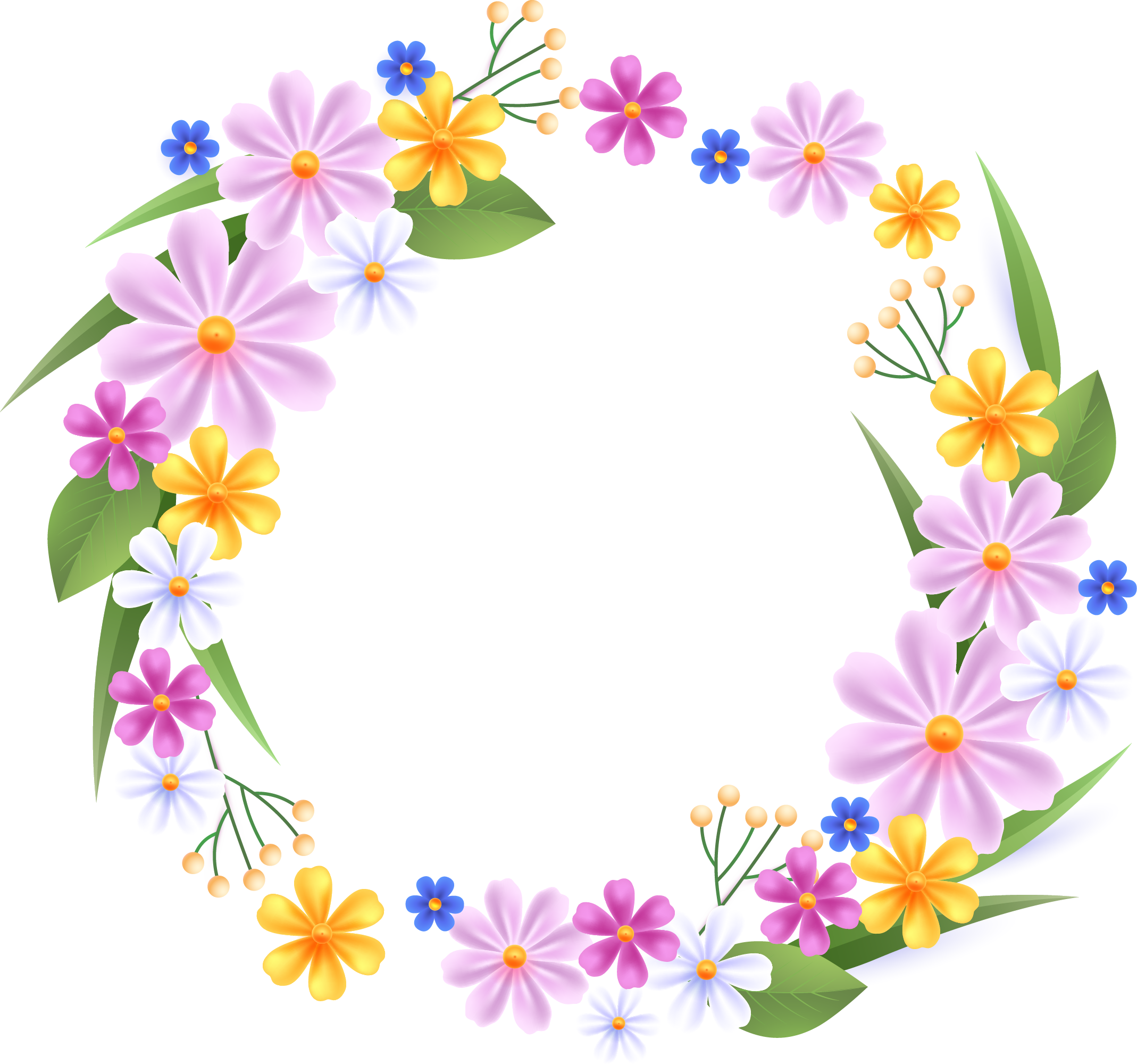 Preview for Floral-wreath-design-spring-sticker-906b3