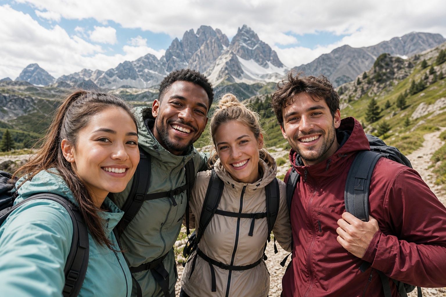 Preview for Mountain Hiking Friends Background