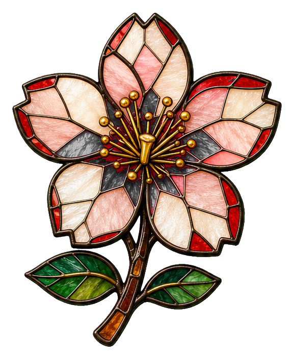 Preview for Stained Glass Cherry Blossom Sticker