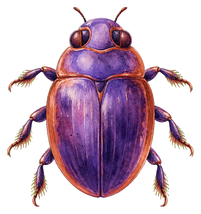 Preview for Violet Whirligig Beetle Sticker