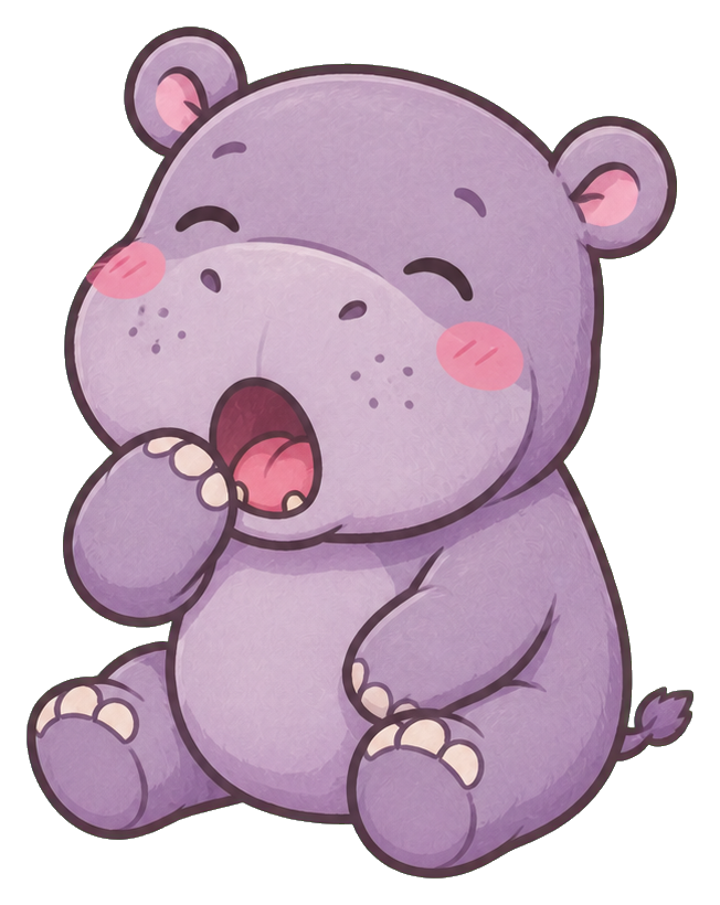 Preview for Happy Hippo Sticker For Cute Designs