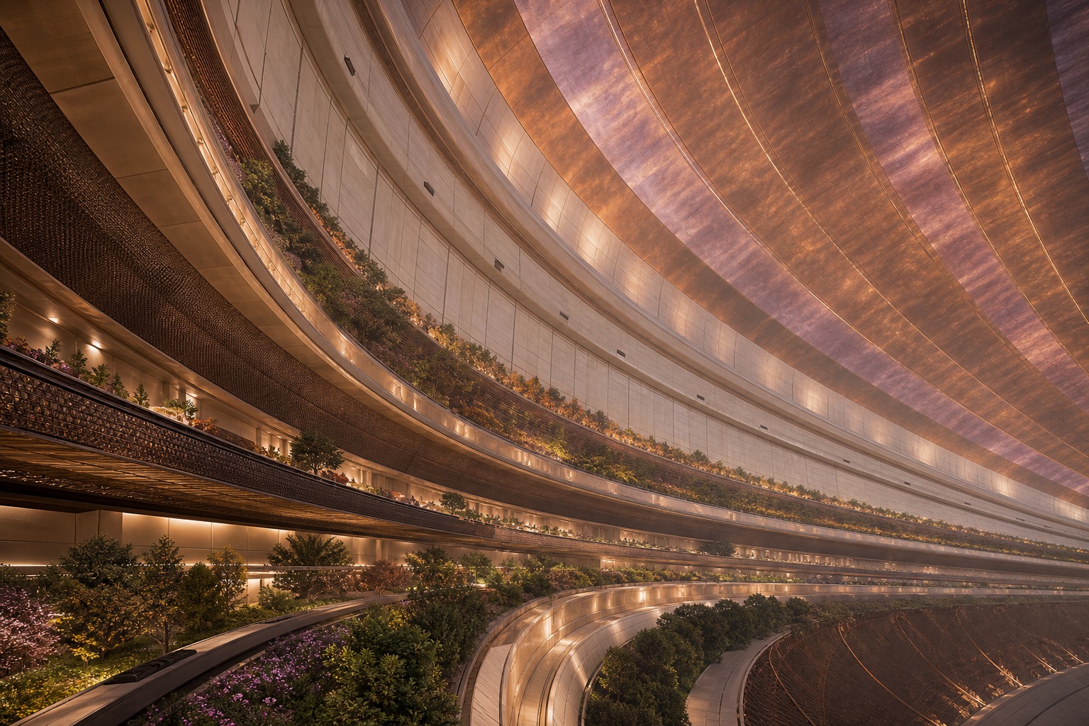 Preview for Copper Twilight Curved Gravity Ring Background