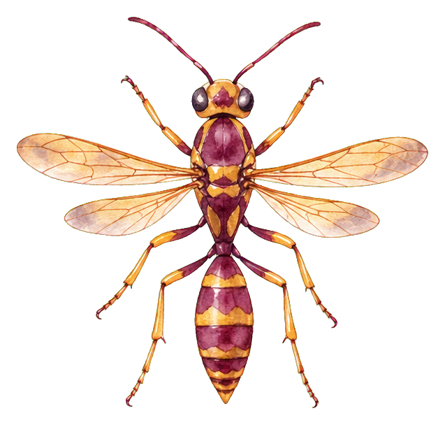 Preview for Striped Paper Wasp Sticker