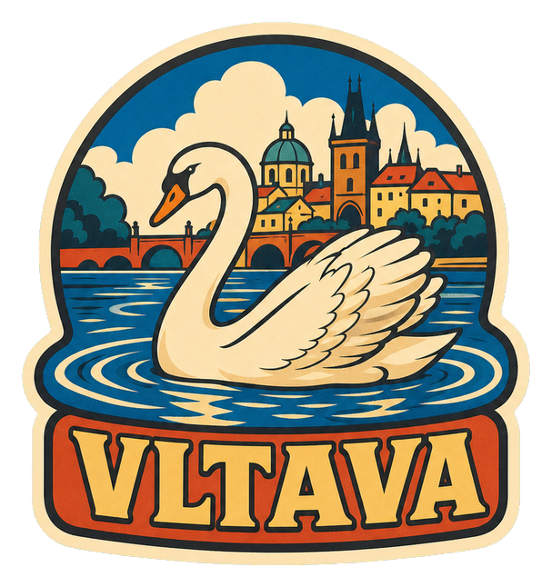 Preview for Vltava Swan Retro Prague Sticker