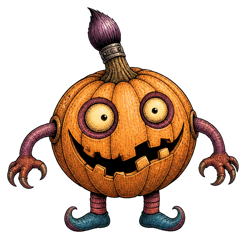 Preview for Paintbrush Pumpkin Sticker