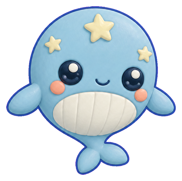 Preview for Blue Cosmic Whale Alien Sticker
