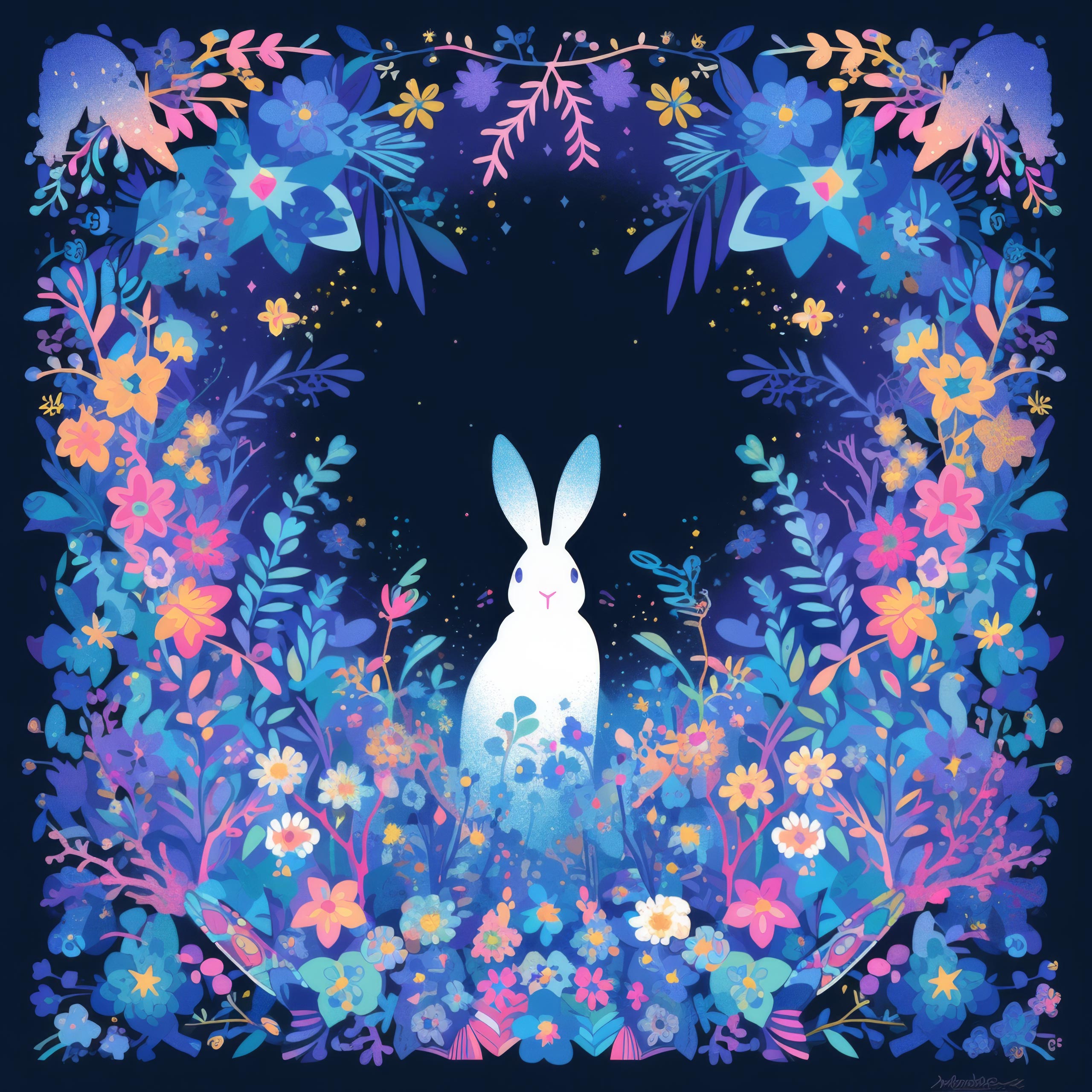 Preview for Ethereal-rabbit-floral-garden-easter-background-9ba3a