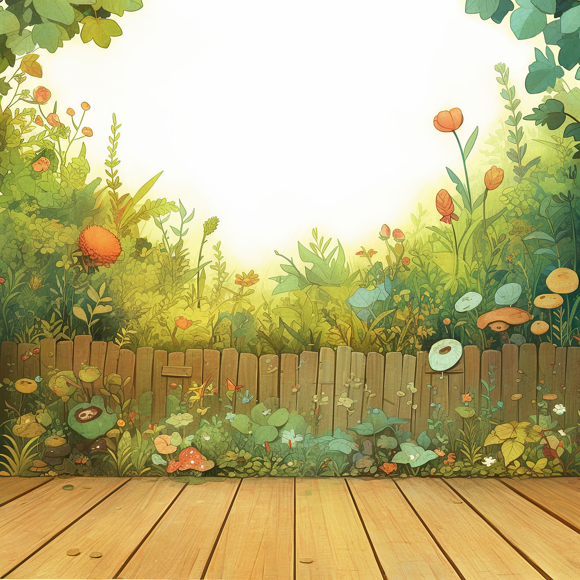 Preview for Serene-garden-scene-illustration-nature-backdrop-background-6478f