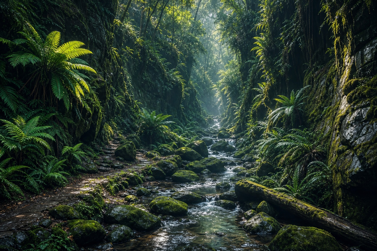 Preview for Fern Ravine Forest Background