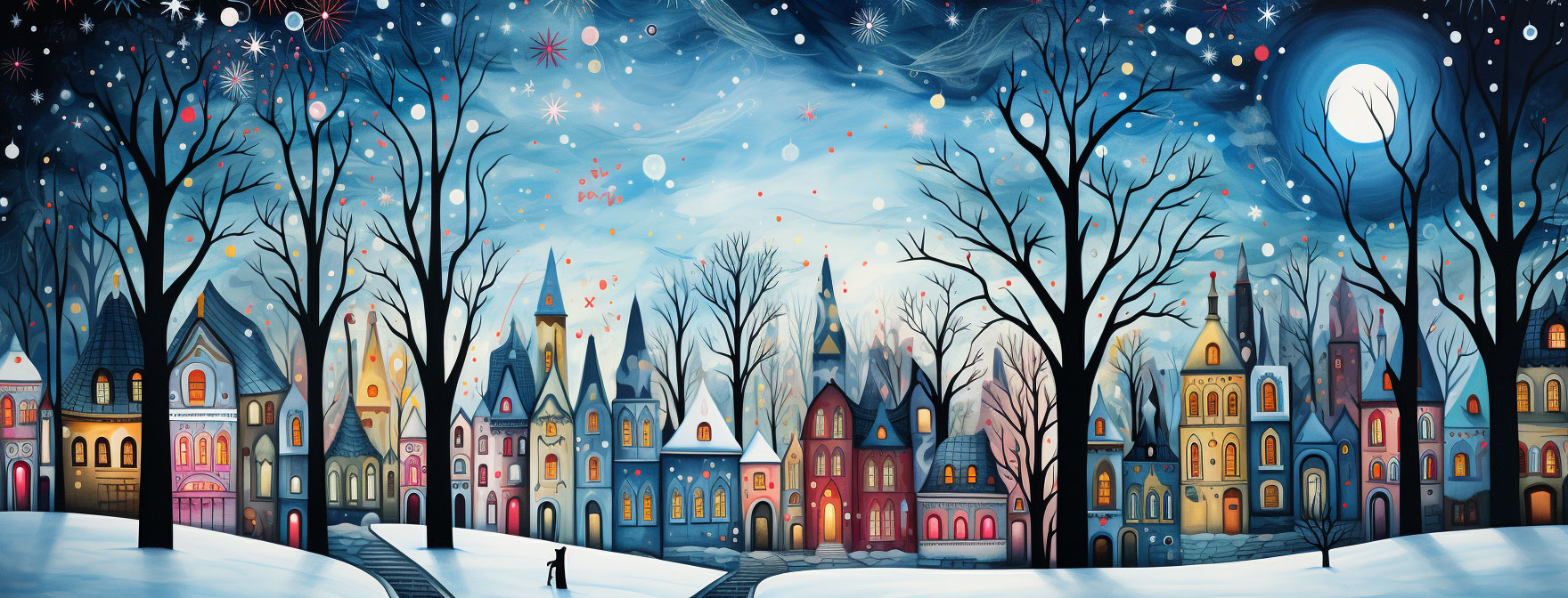 Preview for Winter-night-scene-christmas-cover-background-bcd3c