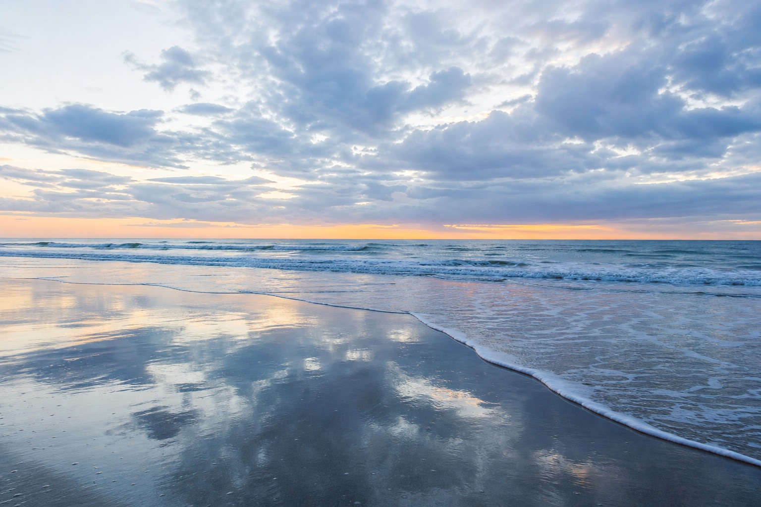 Preview for Coastal Sunrise Stock Background In Soft Blue Light