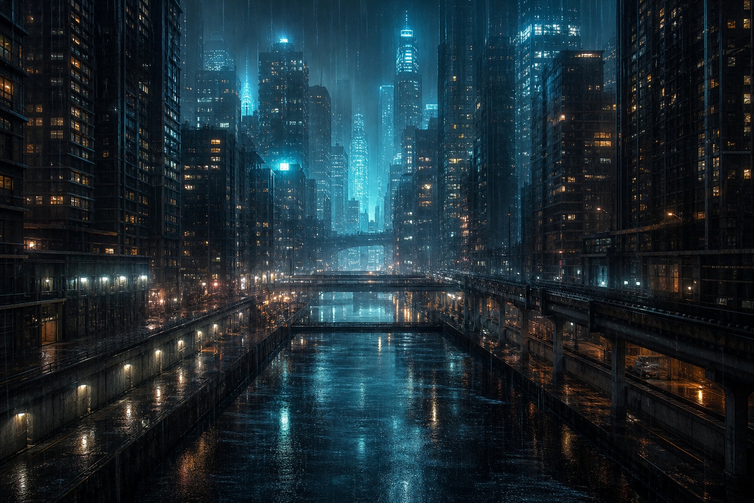 Preview for Rainy City Night Background