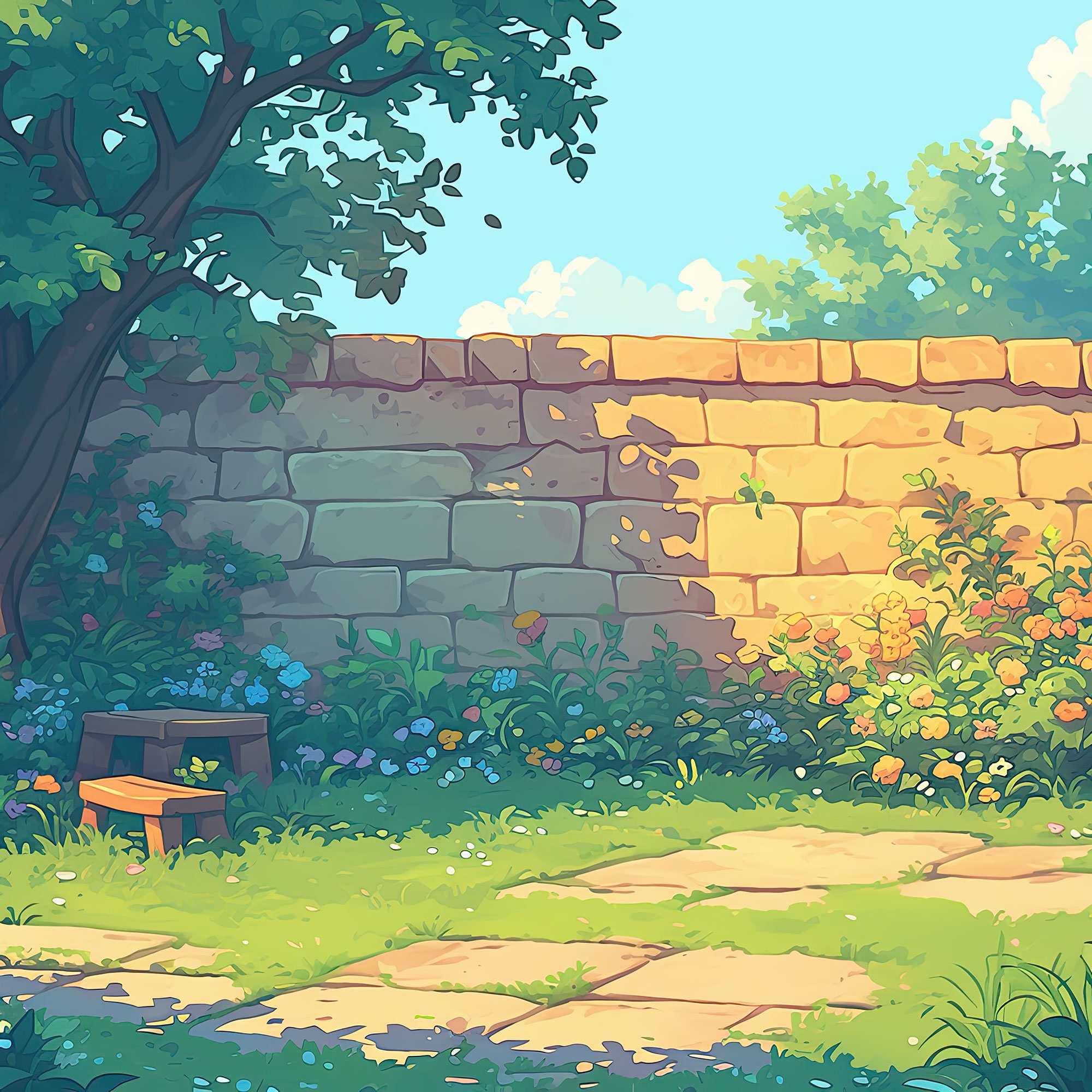 Preview for Serene-garden-oasis-nature-backdrop-background-c4632