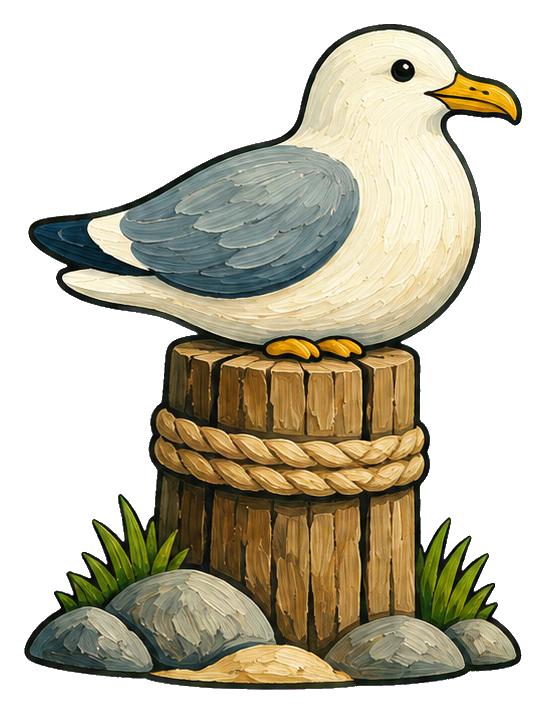 Preview for Coastal Lighthouse Seagull On A Post