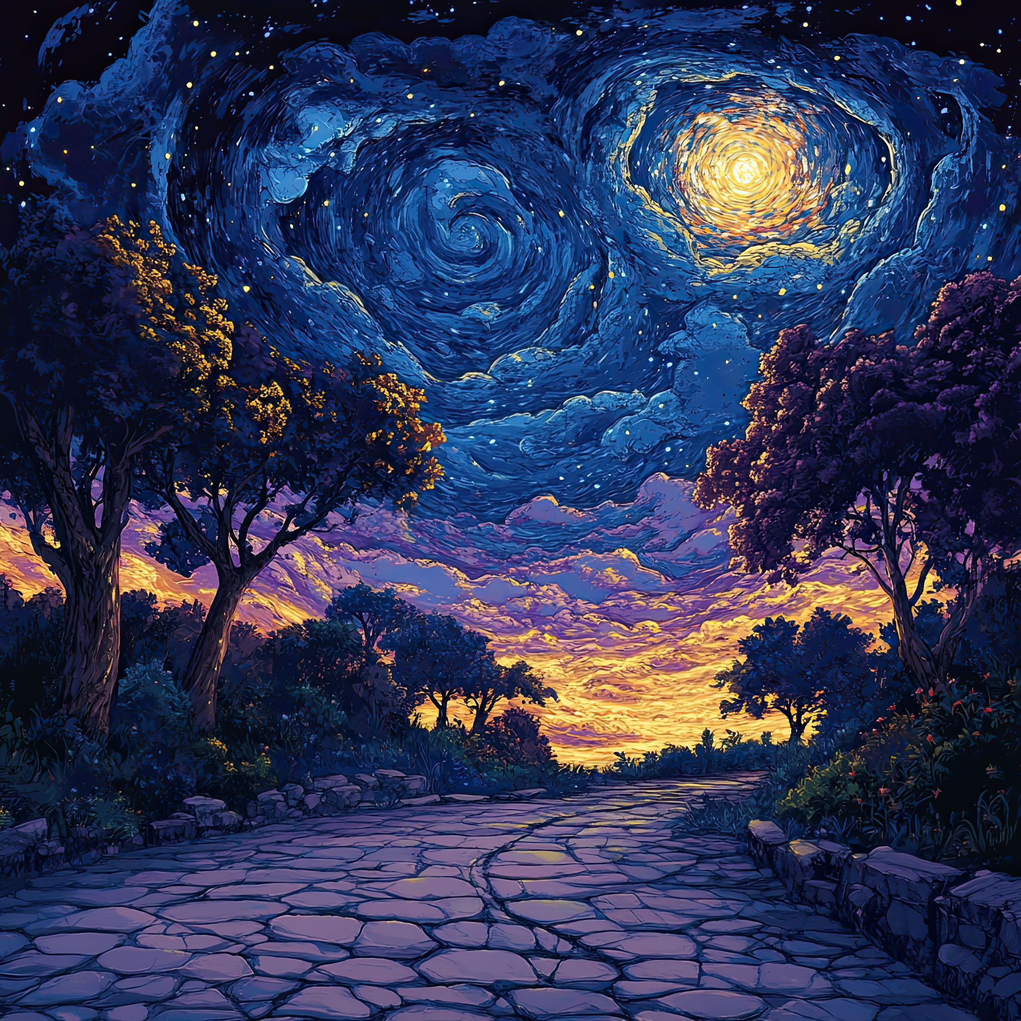 Preview for Cosmic-pathway-dusk-simple-backdrop-background-618eb