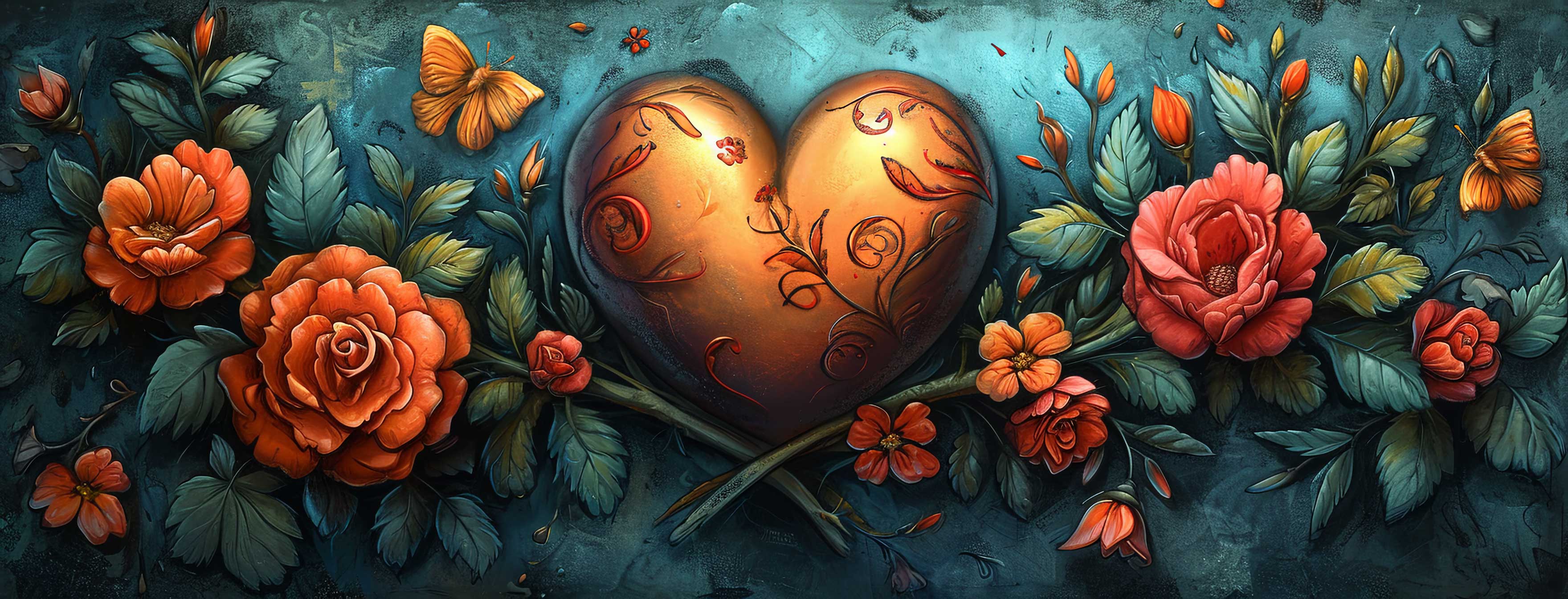 Preview for Vibrant-floral-heart-design-heart-cover-background-5c00f