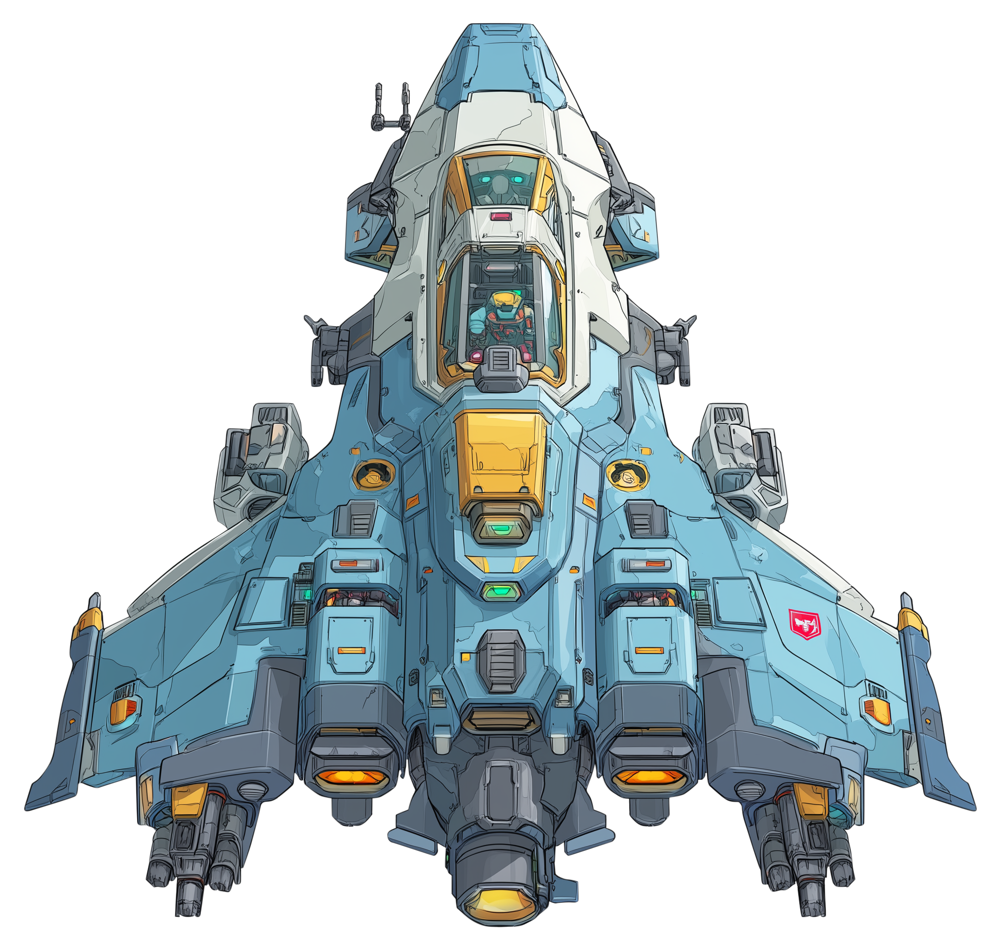 Preview for Futuristic-fighter-jet-illustration-spaceship-sticker-d0f8e