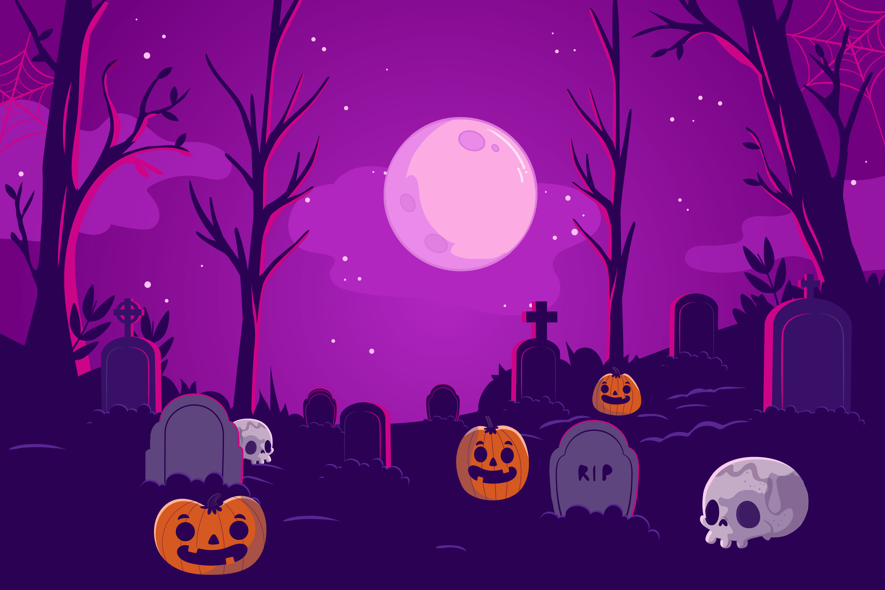 Preview for Halloween-graveyard-illustration-background-e1405