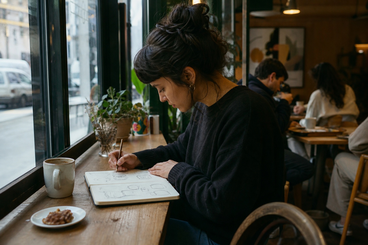Preview for Caf e9 Window Table Sketchbook Background