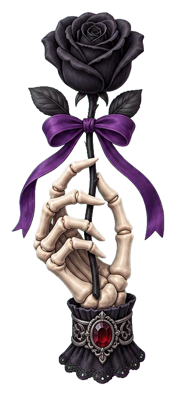 Preview for Skeleton Hand Black Rose Sticker
