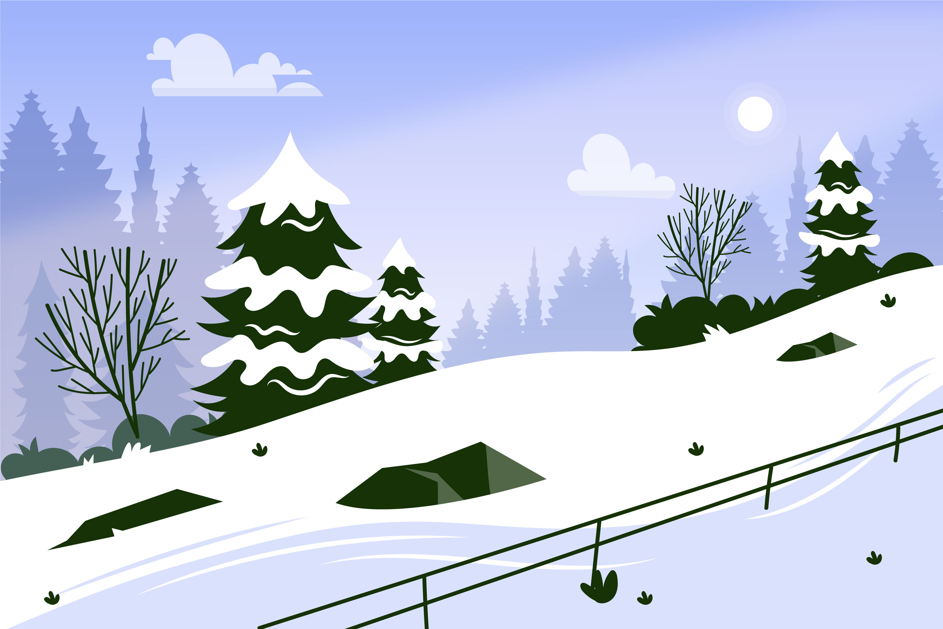 Preview for Serene-winter-landscape-background-66424