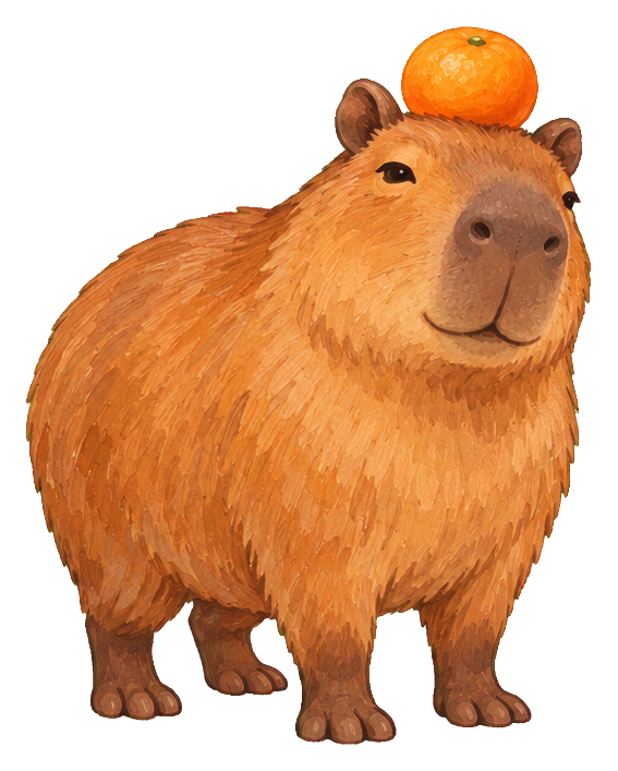 Preview for Chill Capybara Orange On Head