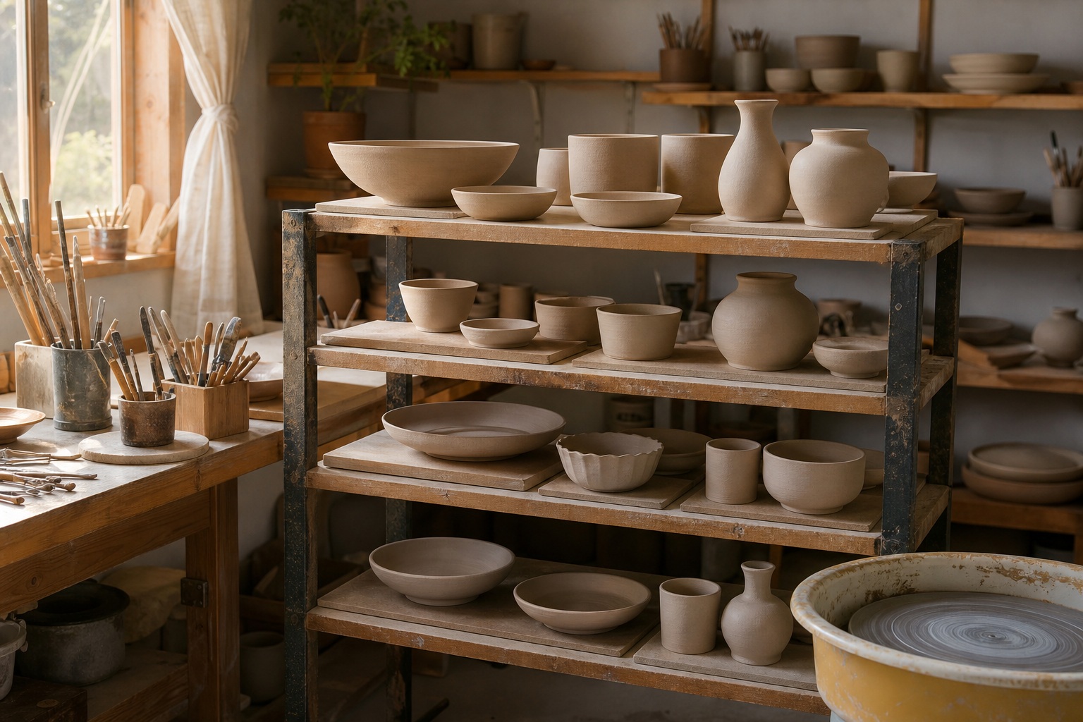 Preview for Warm Side Light Pottery Studio Background