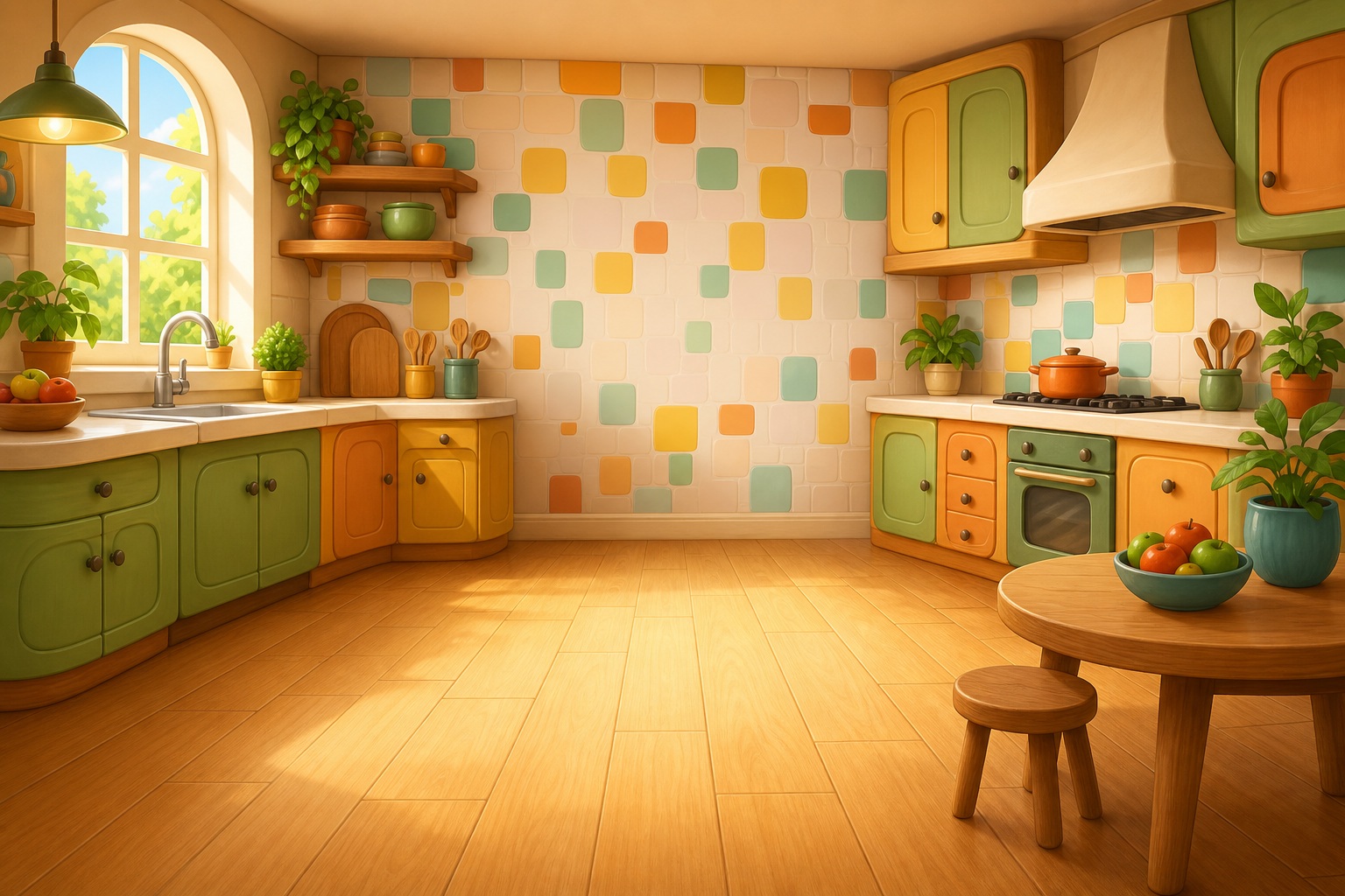 Preview for Cartoon Kitchen Background Stock Image