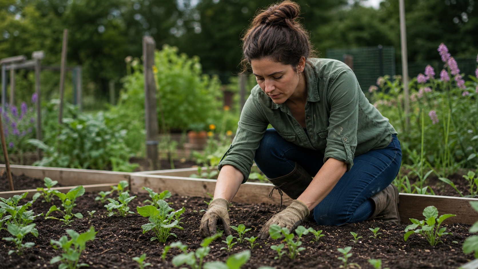 Preview for Seedlings In A Community Garden Background