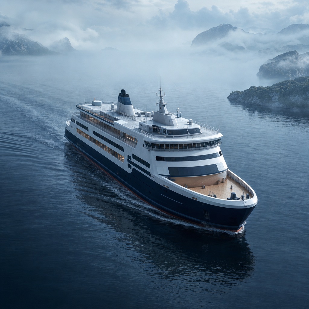 Preview for Ferry And Ship Mist Stock Background