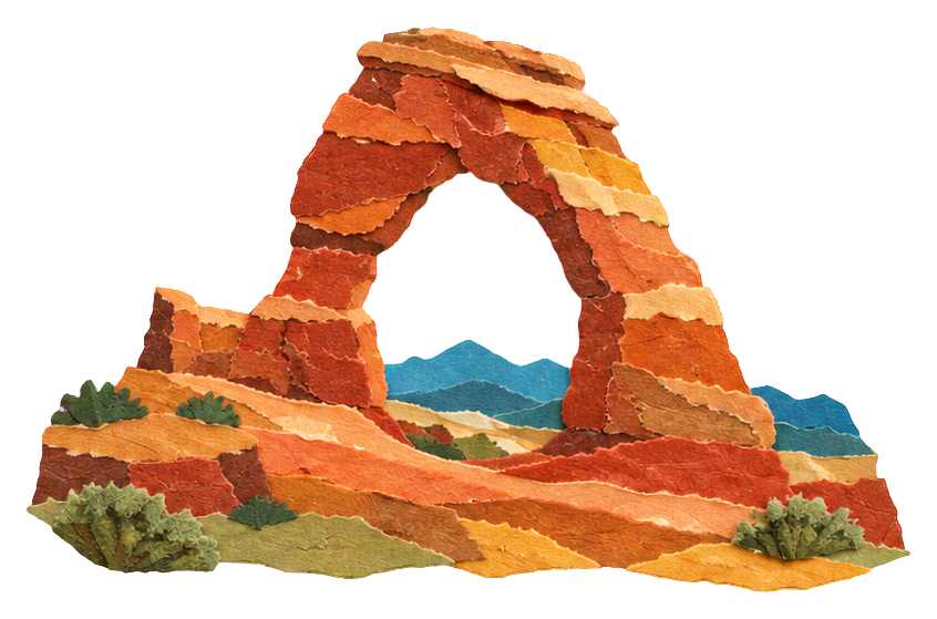 Preview for Torn Paper Landscapes Rock Arch