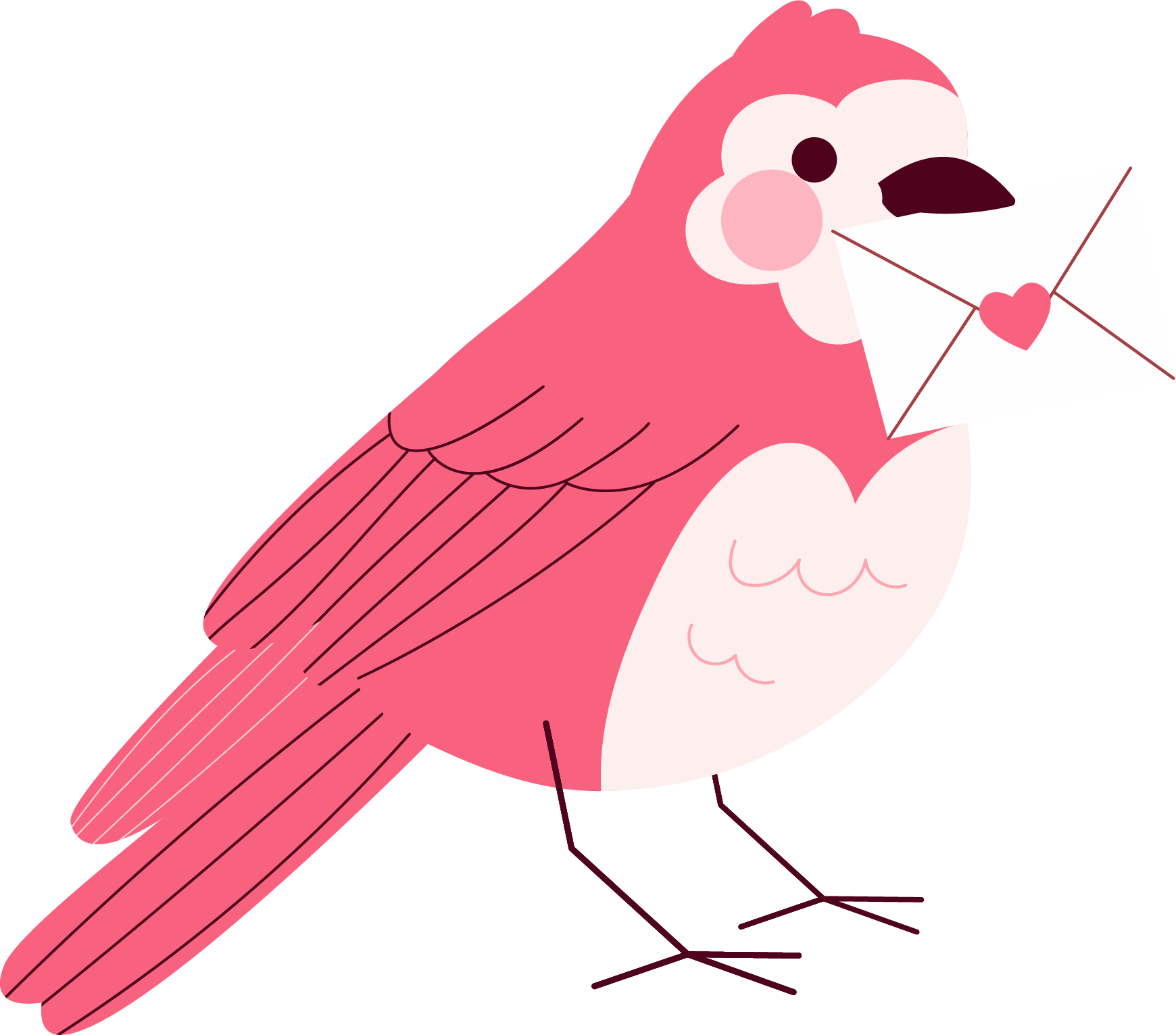 Preview for Pink-bird-love-letter-cute-love-sticker-57b07